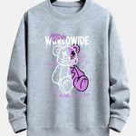 Graffiti Slogan Bear Print Relax Fit Sweatshirt