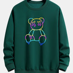 Gradient Dissolving Bear Print Relax Fit Sweatshirt