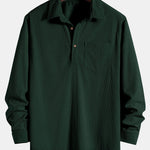 Long Sleeve Polo Neck Corduroy Shirt
