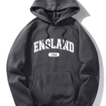 England Letter Print Hoodie