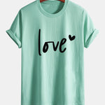 Regular Fit Love Print Cotton T-Shirt