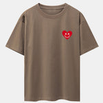 Smiley Heart Print Drop Shoulder Oversize T-Shirt