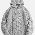 Geometric Jacquard Teddy Fleece Hoodie