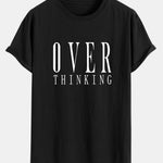 Over Thinking Print Cotton Arc Hem T-Shirt