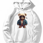 Bear In Leather Jacket Print Hoodie