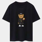 Hip Hop Bear Print Heavy Weight Oversize T-Shirt