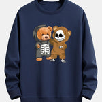 Skeleton Bear Print Relax Fit Sweatshirt