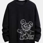 Slogan Cartoon Bear Print Relax Fit Sweatshirt