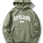 England Letter Print Hoodie