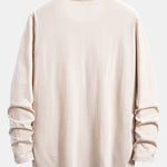 Long Sleeve Spade K Print Cotton Arc Hem T-Shirt