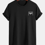 Regular Fit Bear With Sunglasses Print Cotton T-Shirt