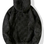 Checkerboard Teddy Hoodie & Straight Leg Pants
