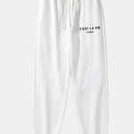 Paris Print Cotton Blend Jogger Pants