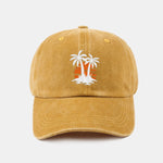Coconut tree sunset pattern classic retro washed cotton casual baseball cap