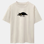 Not Today Black Cat Print Drop Shoulder Oversize T-Shirt
