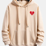 Heart Shaped Smiley Face Print Relax Fit Hoodie