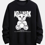 Slogan Bear Print Relax Fit Sweatshirt