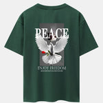 Dove Rose Slogan Back Print Drop Shoulder Oversize T-Shirt