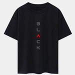 Black Print Drop Shoulder Oversize T-Shirt
