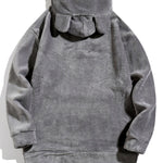 Relax Fit Teddy Fleece Hoodie With Ears