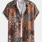 Paisley Patchwork Print Button Up Shirt