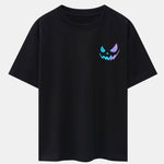 Colorful Evil Face Print Drop Shoulder Oversize T-Shirt
