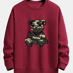 Camouflage Bear Print Relax Fit Sweatshirt