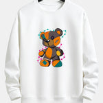 Tattered Bear Print Relax Fit Sweatshirt