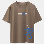 Never Give Up Smiley Face Print Drop Shoulder Oversize T-Shirt