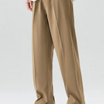 Slit Hem Pleated Trousers