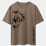 Comic Male Slogan Print Drop Shoulder Oversize T-Shirt