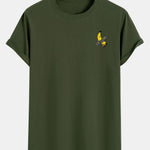 Banana Print Cotton Arc Hem T-Shirt