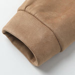 2 In 1 Faux Suede Crew Neck Sweatshirt