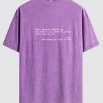 Slogan Print Washed Distressed Drop Shoulder T-Shirt