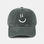 Smiley Face Pattern Classic Retro Washed Distressed Cotton Baseball Cap