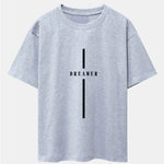 Stripe Dreamer Print Drop Shoulder Oversize T-Shirt