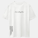 Los Angeles Print Drop Shoulder Oversize T-Shirt & Corduroy Drawstring Shorts