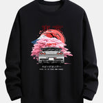 Tokyo Sakura Car Print Relax Fit Sweatshirt