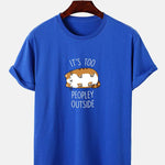 Sleepy Cat Print T-Shirt