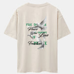 Dove Slogan Back Print Drop Shoulder Oversize T-Shirt