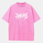 Ruthless Gothic Print Washed Distressed Drop Shoulder T-Shirt