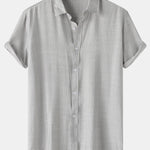 Short Sleeve Textured Button Up Shirt