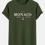 Monaco Slogan Print Cotton Arc Hem T-Shirt