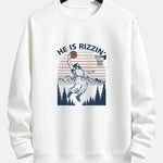Jesus Plays Basketball Print Relax Fit Sweatshirt