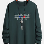 Long Sleeve Paris Slogan Print Cotton T-Shirt
