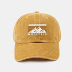 Mountains Pattern Classic Retro Washed Distressed Cotton Baseball Cap
