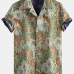 Painted Floral Jacquard Cuban Shirt & Shorts