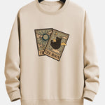 Sun Moon Cat Print Relax Fit Sweatshirt