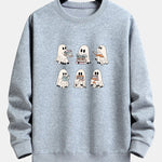 Ghost Reading Book Print Relax Fit Sweatshirt