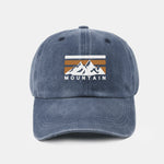 Mountains Pattern Classic Retro Washed Distressed Cotton Baseball Cap